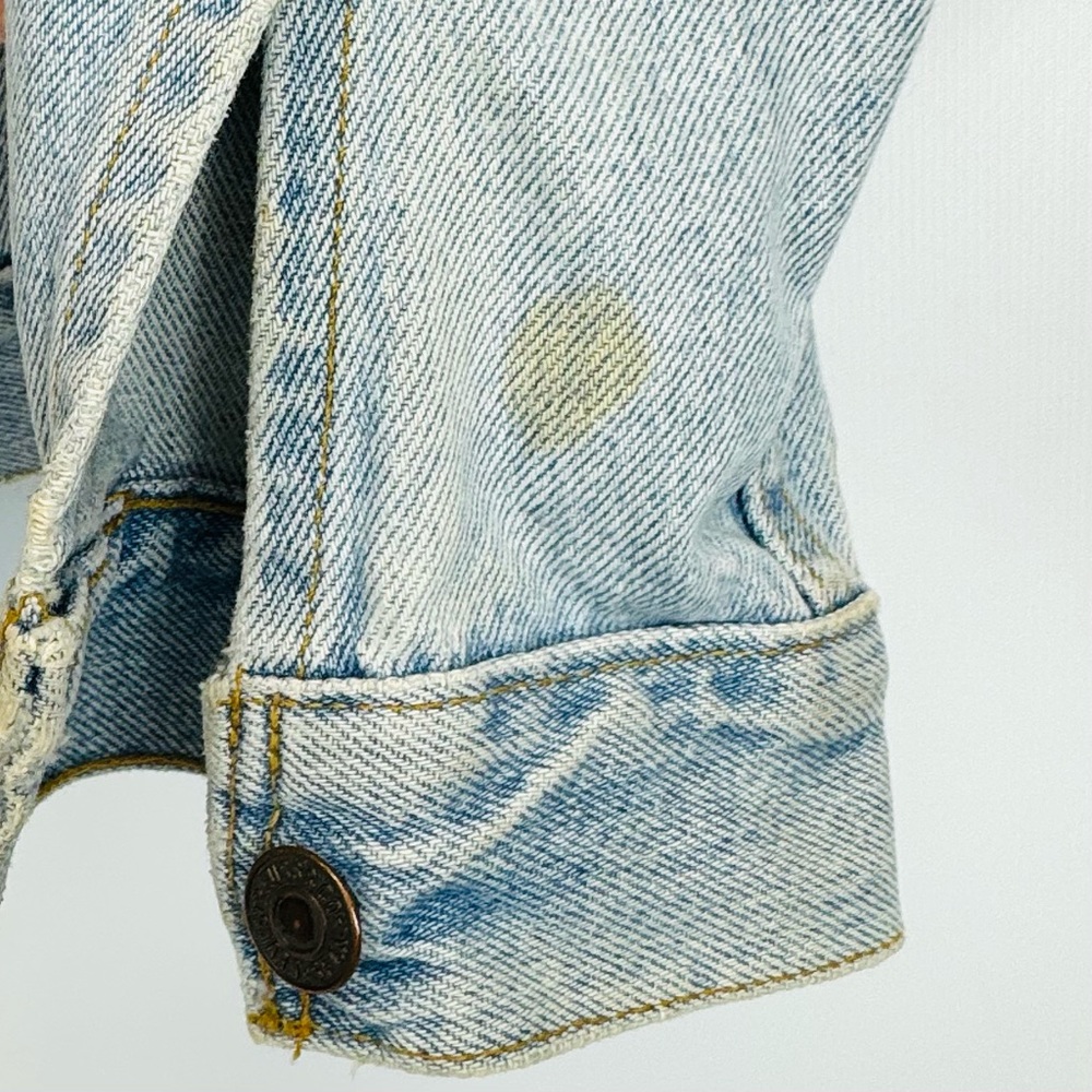 Vintage Distressed Levi’s Classic Denim 90s Trucker Jacket 70507 Sz M - Picture 10 of 17